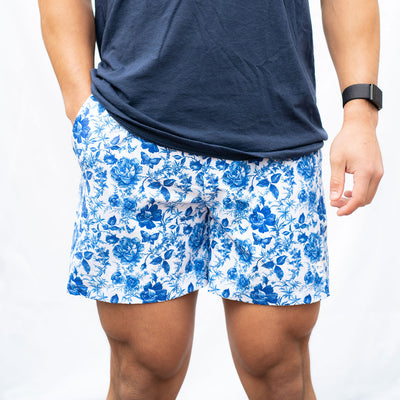 mens floral short blue#color_azure