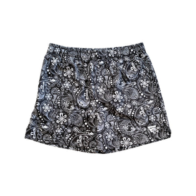 men fitness paisley shorts black