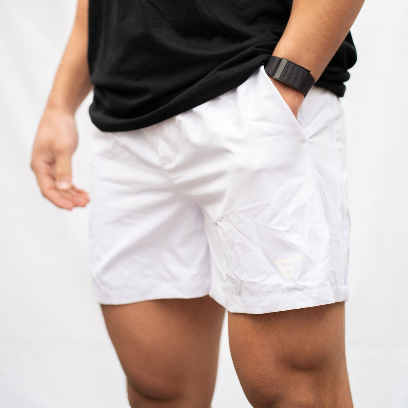 men 5 inch performance athletic short white#color_white