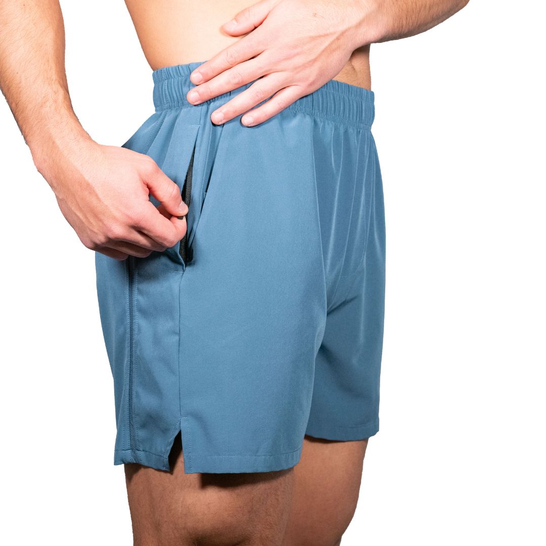 men 5 inch performance athletic short bluestone#color_bluestone